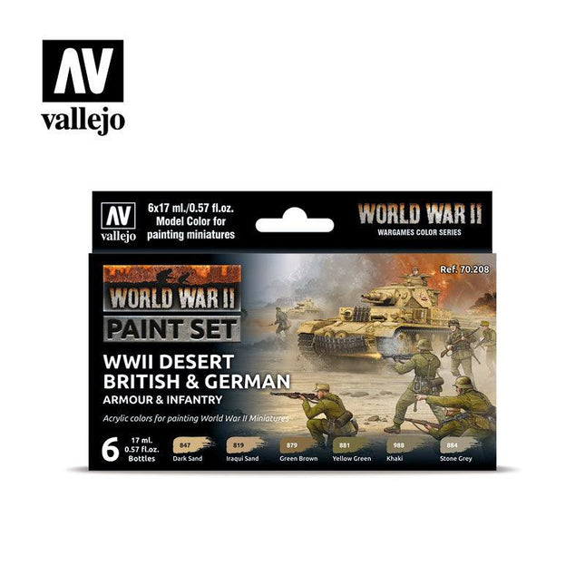 WW2 Desert British & German Paint Set - MiniHobby