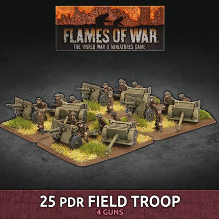 25 pdr Field Troop (x4 Plastic) - MiniHobby