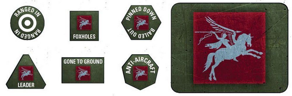 6th Airborne Tokens (x20) & Objectives (x2) - MiniHobby