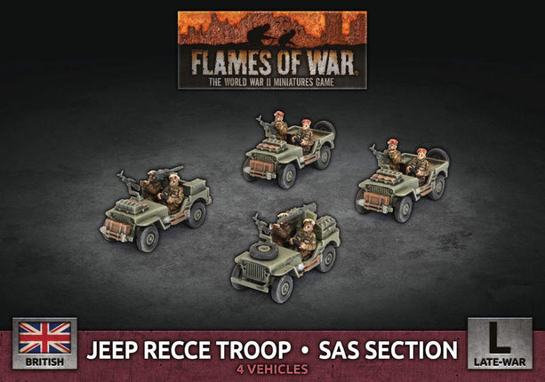 Jeep Recce Troop/SAS Section (4x Plastic) - MiniHobby