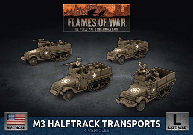 M3 Halftrack Transport Platoon (x4 Plastic) - MiniHobby
