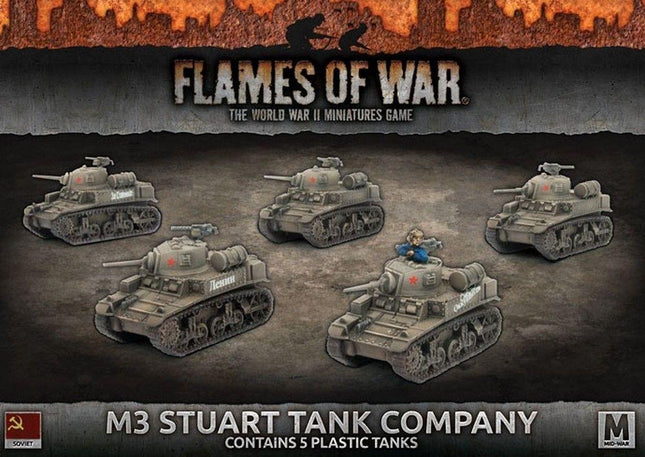 M3 Stuart Tank Company (Mid War x5 Tanks Plastic) - MiniHobby