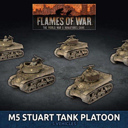M5 Stuart Light Tank Platoon (x5 Plastic) - MiniHobby