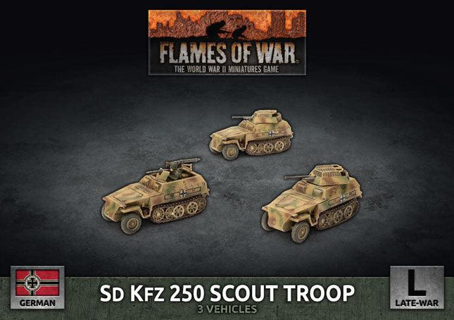 Sd Kfz 250 8cm/7.5cm/2cm Scout Platoon (x3 Plastic) - MiniHobby