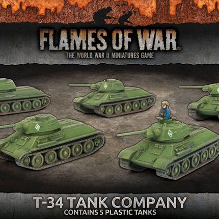 T-34 Tank Company (Mid War x5 Tanks Plastic) - MiniHobby